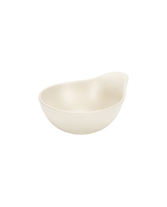 Bol ceramic cu maner, 14x11 cm, Mira White - VILLACER